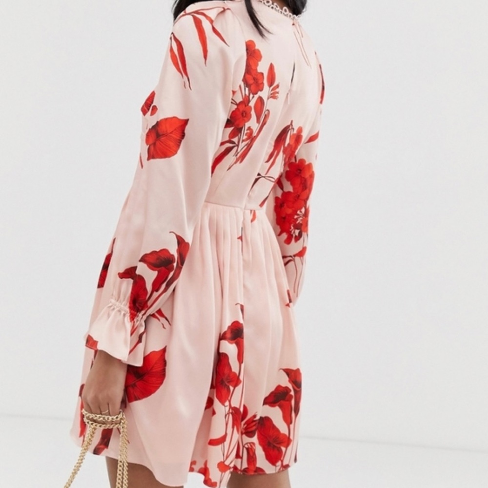 Ted Baker London Pink Dress with Red Floral Print - Picture 3 of 12